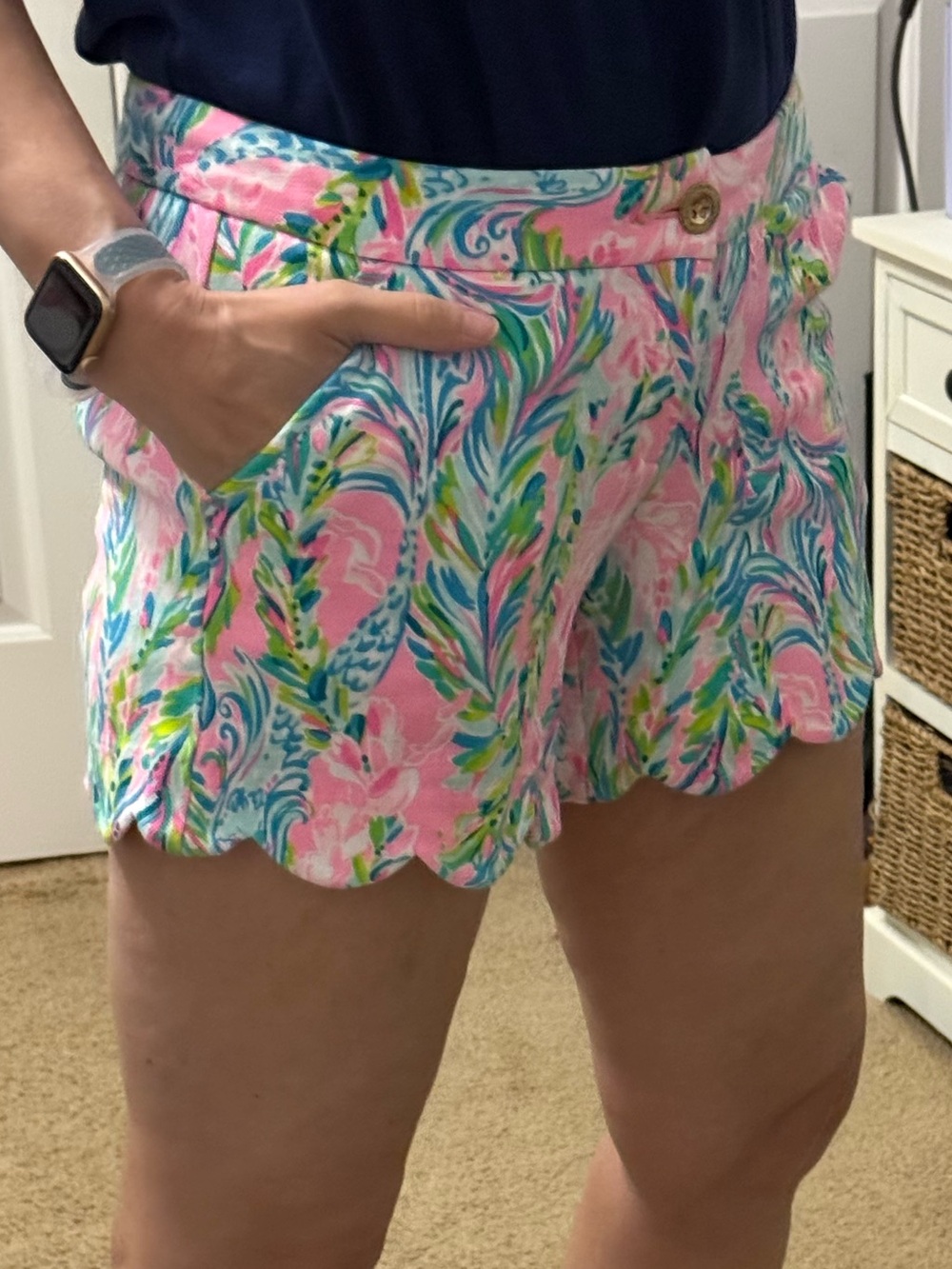 Lilly Pulitzer Buttercup shorts in “Pink Unicorn of the Sea Mermaid" print - Picture 8 of 9